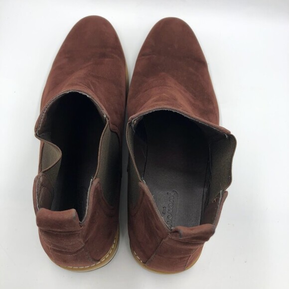 Pheroni Men's Maroon Faux Suede Leather Ankle Boots Calvin Size 13 Slip On - Picture 13 of 15